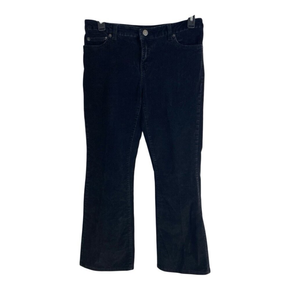 Calvin Klein Flare Womens Pants Size 10 Black Corduroy Flare Casual